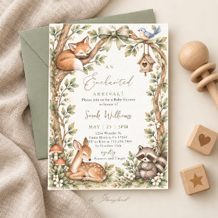 Invitation Baby-Shower Thème Forêt