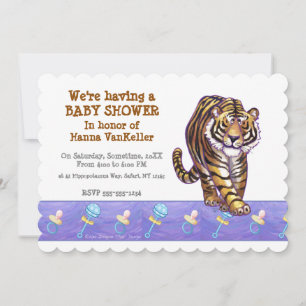 Invitation Baby shower Tiger mignon