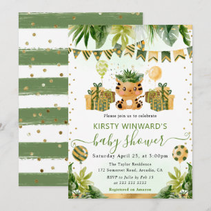 Invitation Baby-Shower Tigre de la Jungle Aquarelle
