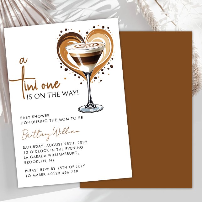 Invitation Baby shower Tini One Espresso Martini (Créateur téléchargé)