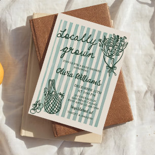 Invitation Baby shower tiré à la main localement cultivé