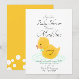 Invitation Baby shower tirée à la main de canard e