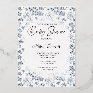 Invitation baby shower Toile Desing-Customizable Folieneinladung