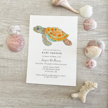 Baby Shower Tortue de Mer Peinte