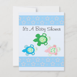 Invitation Baby-Shower Tortue Mignonne