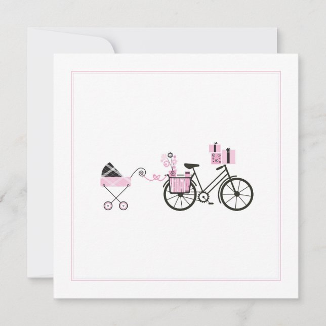 Invitation Baby shower - Transport de vélos et de  (Devant)