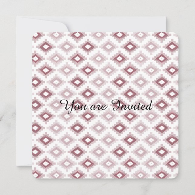 Invitation Baby shower tribal rose (Devant)