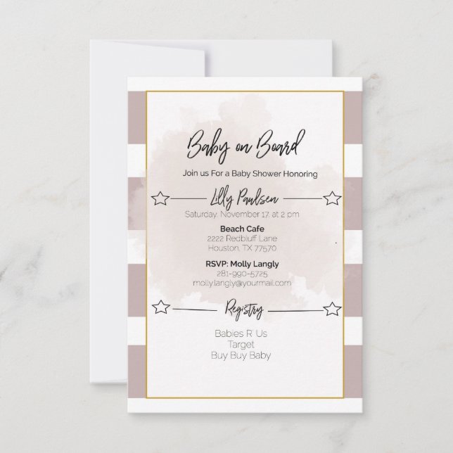 Invitation Baby shower trié (Devant)