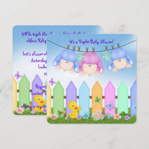 Invitation Baby shower Triplé