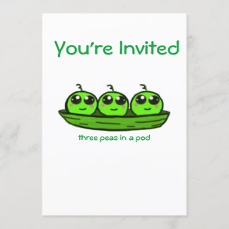 Invitation Baby shower Triplet
