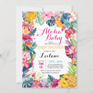 Invitation Baby shower tropical de Luau