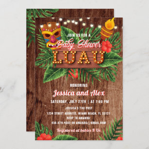 Invitation Baby shower Tropical Luau