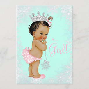 Invitation Baby shower turquoise Blue Winter Wonderland