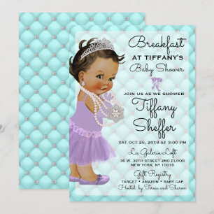 Invitation Baby shower Turquoise & Lavender