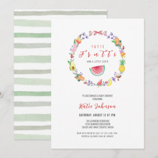 Invitation Baby shower Tutti Frutti, Douche Tropicale Été