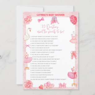 Invitation Baby shower Tutu Ballerina - Nom modifiable, 5x7 I