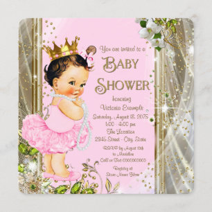 Invitation Baby Shower Tutu Rose Gold