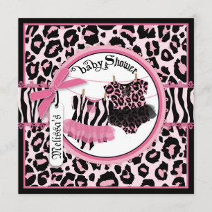 Invitation Baby shower Tutu Twins de la rock rock rock rose C
