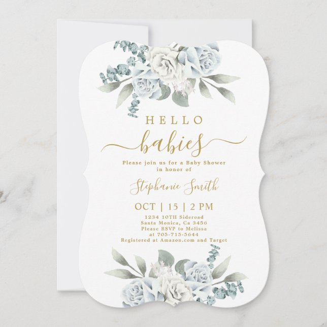 Invitation Baby shower Twin Boys (Devant)
