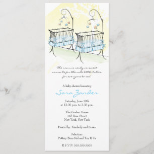 Invitation Baby shower Twin Boys - Bébés
