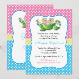 Invitation Baby shower Twin - Deux Pois Dans Un Pois