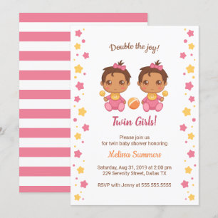 Invitation Baby shower Twin Girls