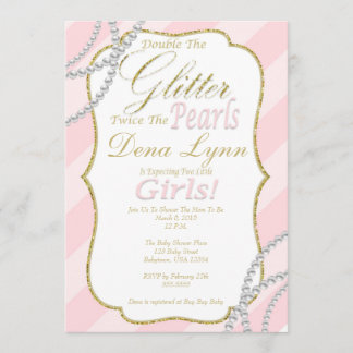 Invitation Baby shower Twin Girls