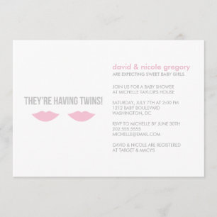 Invitation Baby shower Twin Girls