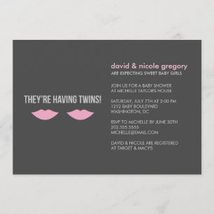 Invitation Baby shower Twin Girls