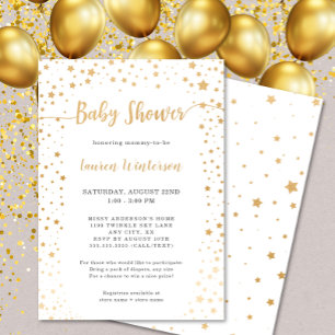 Invitation Baby shower Twinkle Gold Star
