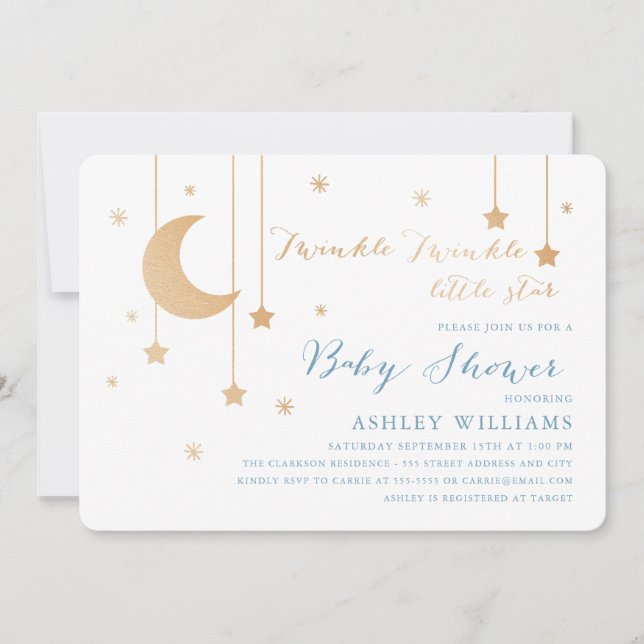 Invitation Baby shower Twinkle Twinkle (Devant)