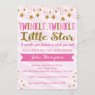 Invitation Baby shower Twinkle Twinkle