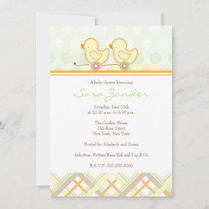 Invitation baby shower - Twins