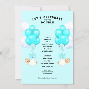 Invitation Baby shower Twins