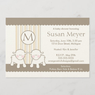 Invitation Baby shower - Twins