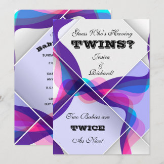 Invitation Baby shower Twins