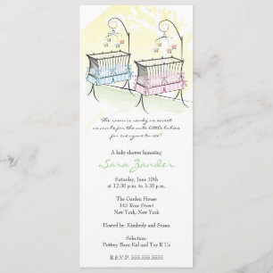 Invitation Baby shower Twins - Bébés