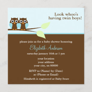 Invitation Baby shower Twins de Blue Owens