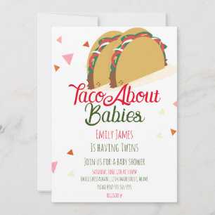Invitation Baby shower Twins Deux Tacos