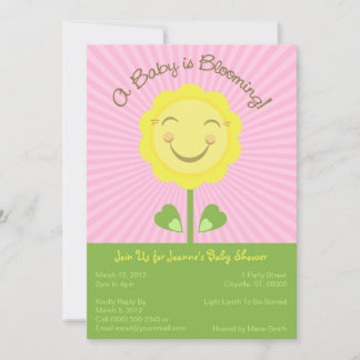 Invitation Baby shower "Un bébé est en fleurs" - R