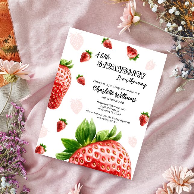 Invitation baby shower - Un petit fraise (Baby shower Strawberry)