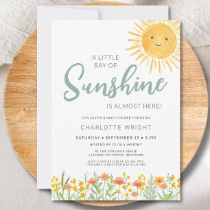 Invitation Baby Shower Un Petit Rayon De Soleil