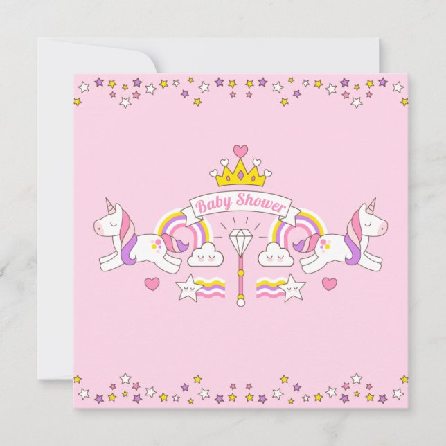 Invitation Baby shower Unicorn (Devant)