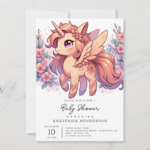Invitation Baby shower Unicorn Majestic Enchanted
