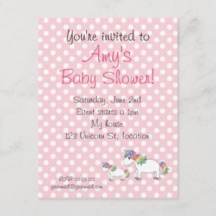  Invitation baby shower Unicorne