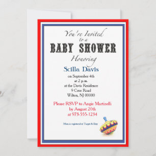 Invitation Baby shower Unisex Début de la rotation