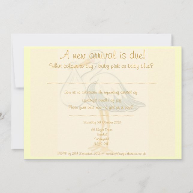 Invitation Baby shower Unisex - Garçon ou fille (Devant)