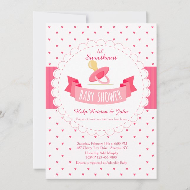 Invitation Baby shower Valentine (Devant)
