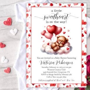 Invitation Baby shower Valentine Bear