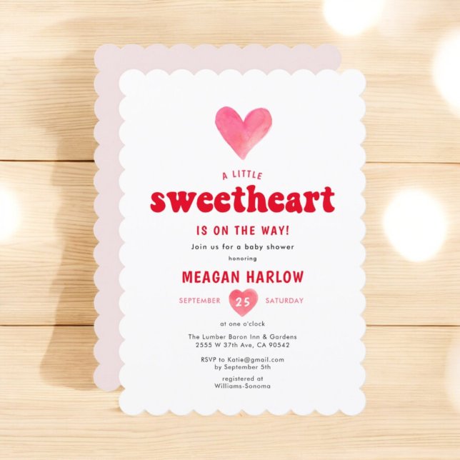 Invitation Baby shower Valentine Little Sweetheart (Créateur téléchargé)